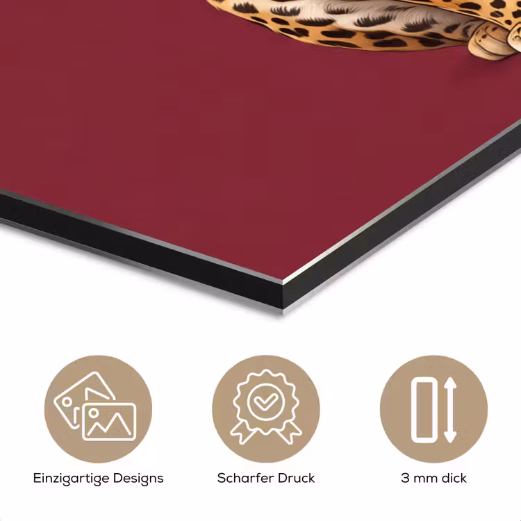 Alu-Dibond-Bild - Katze – Tiere – Rot — 7