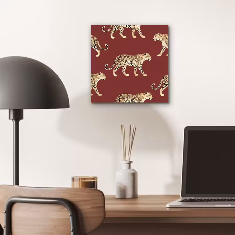 Alu-Dibond-Bild - Katzen – Muster – Rot — 6
