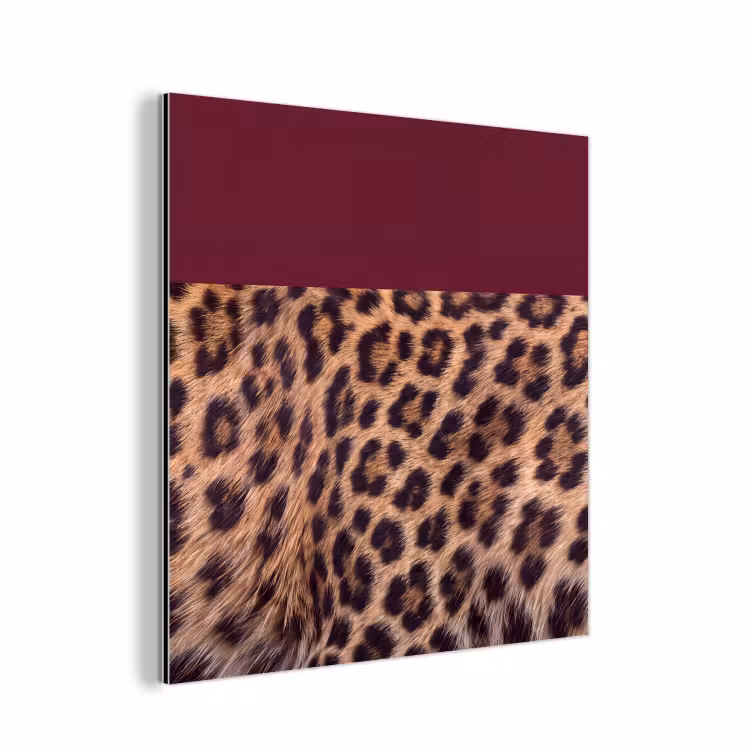 Alu-Dibond-Bild - Fell – Muster – Bordeaux — 1
