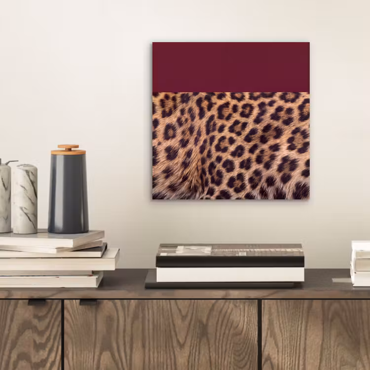 Alu-Dibond-Bild - Fell – Muster – Bordeaux — 2