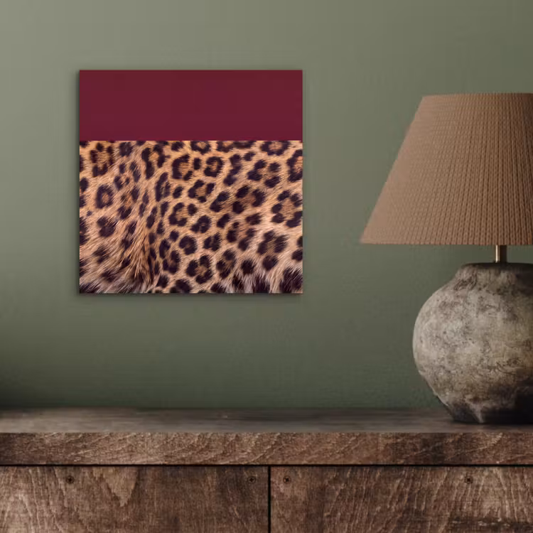 Alu-Dibond-Bild - Fell – Muster – Bordeaux — 3