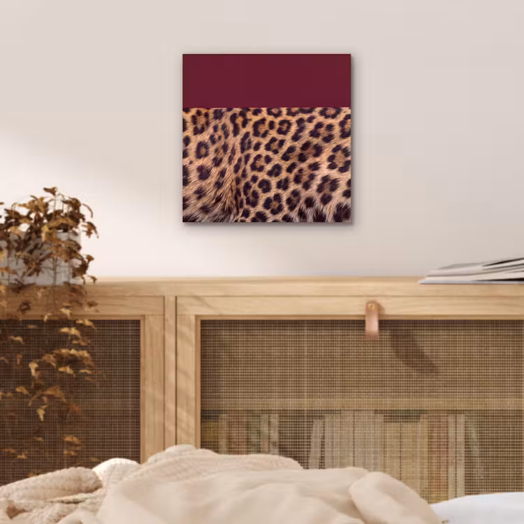 Alu-Dibond-Bild - Fell – Muster – Bordeaux — 4