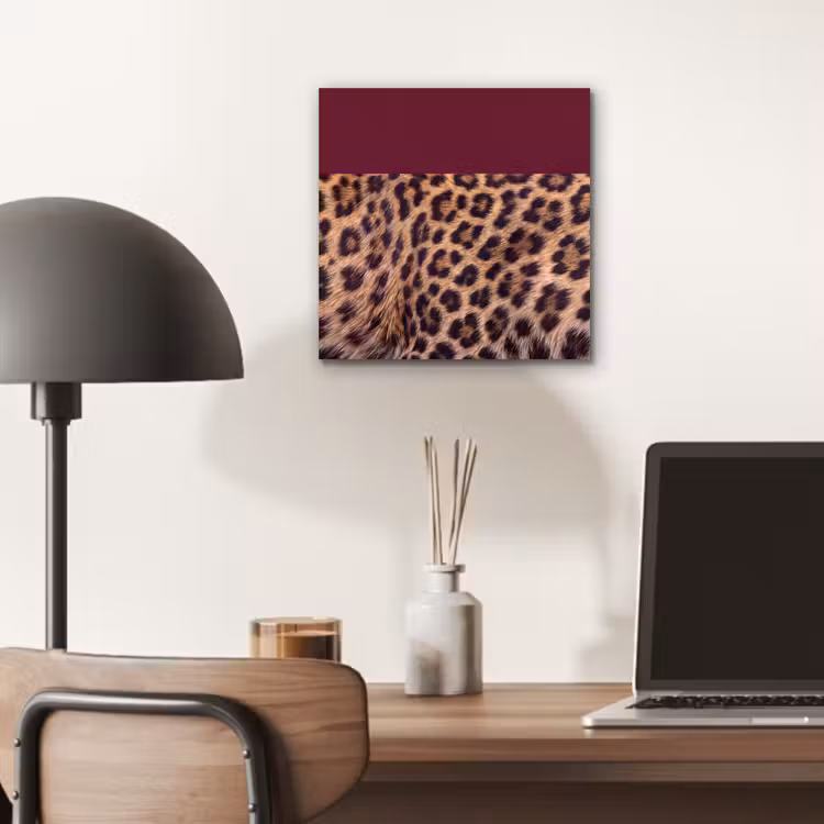 Alu-Dibond-Bild - Fell – Muster – Bordeaux — 6