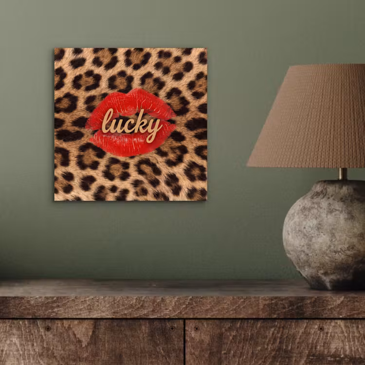 Alu-Dibond-Bild - Tiermuster – Lippen – Rot — 3