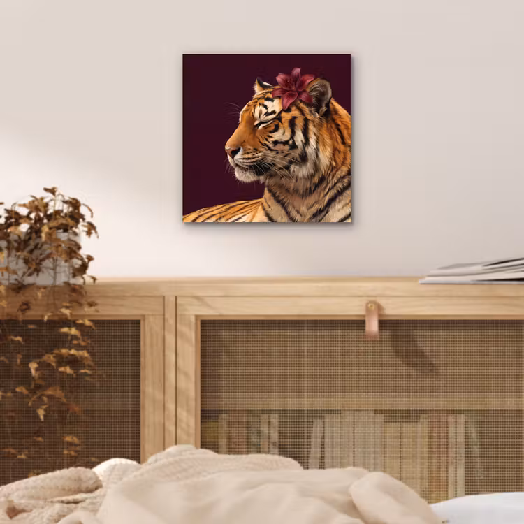 Alu-Dibond-Bild - Tiger – Blume – Tiere — 4