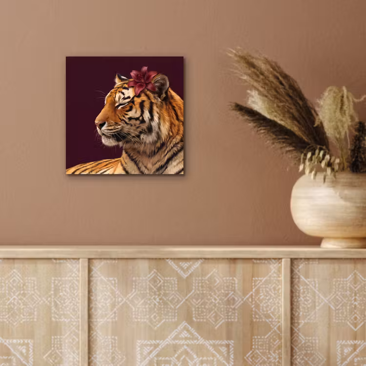 Alu-Dibond-Bild - Tiger – Blume – Tiere — 5