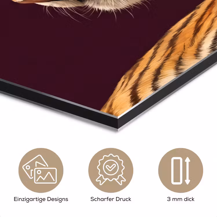 Alu-Dibond-Bild - Tiger – Blume – Tiere — 7