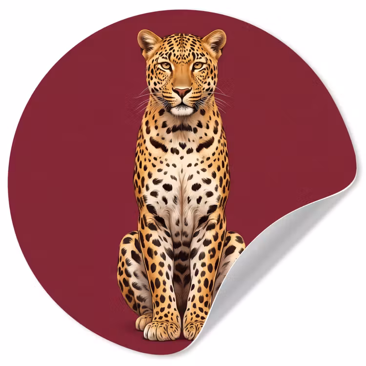 Runde Tapete - Katze – Tiere – Rot — 1