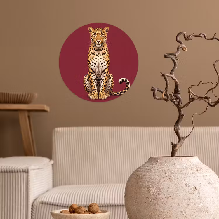 Runde Tapete - Katze – Tiere – Rot — 2