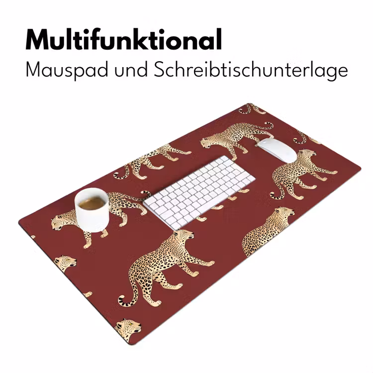 Schreibtischunterlage - Katzen – Muster – Rot — 4