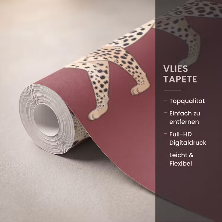 Tapete - Katzen – Muster – Rot — 3