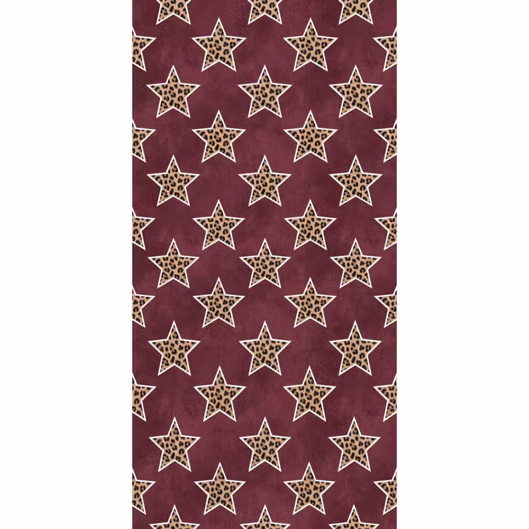 Tapete - Sterne – Leopardenmuster – Rot — 2