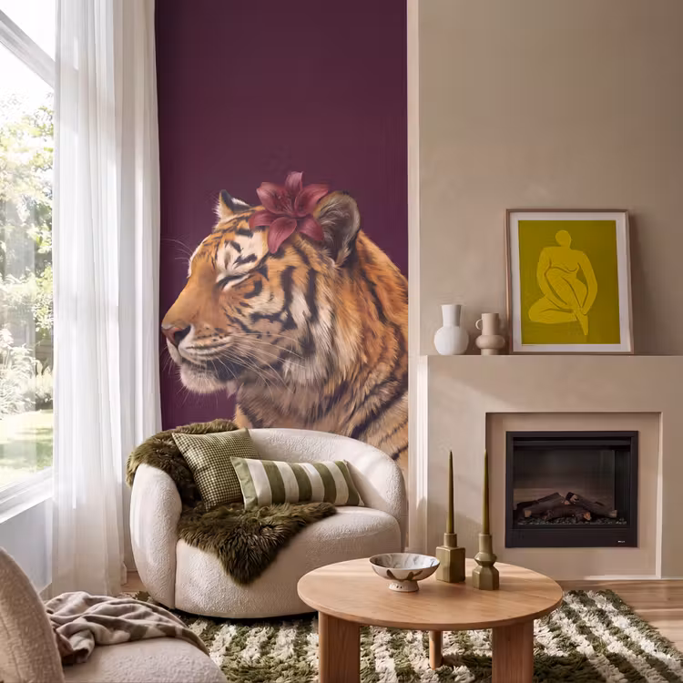 Tapete - Tiger – Blume – Tiere — 1