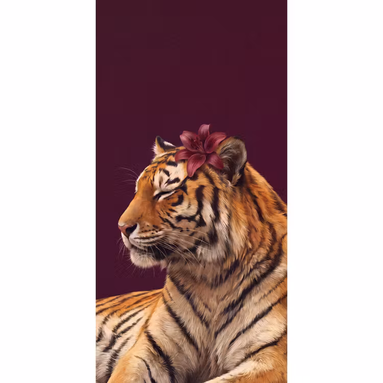 Tapete - Tiger – Blume – Tiere — 2