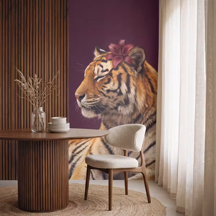Tapete - Tiger – Blume – Tiere — 4