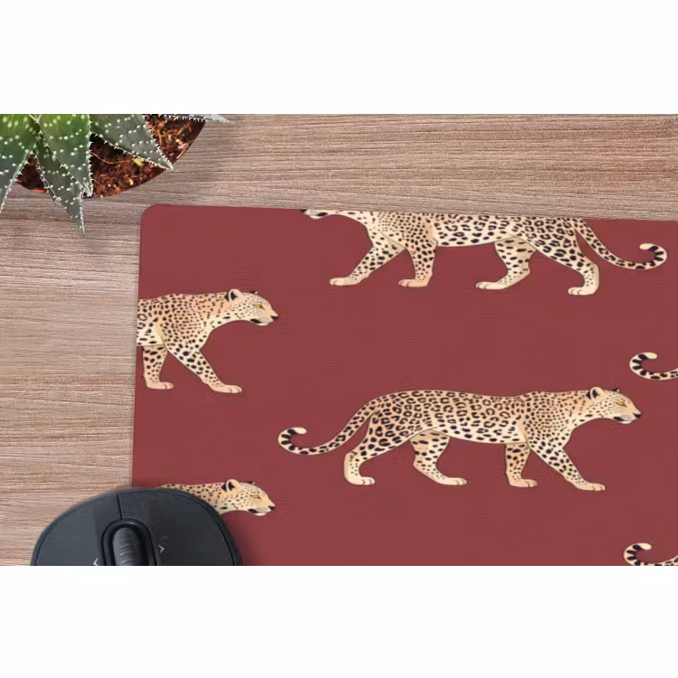 Mauspad - Katzen – Muster – Rot — 5