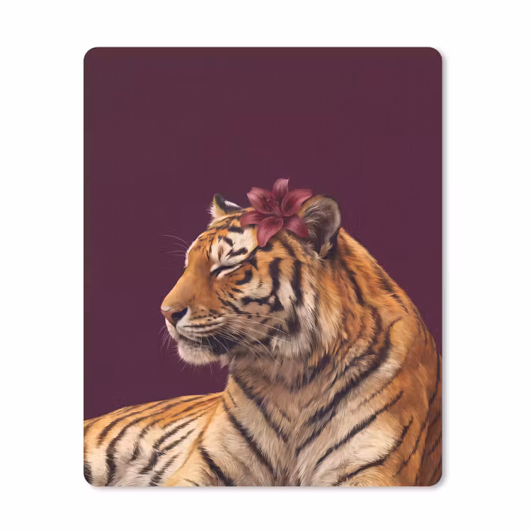 Mauspad - Tiger – Blume – Tiere — 1