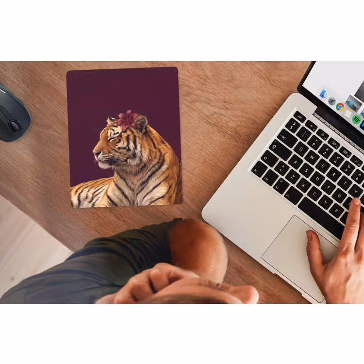 Mauspad - Tiger – Blume – Tiere — 2