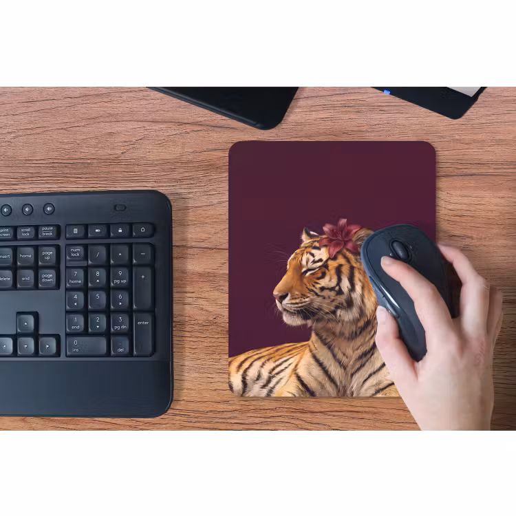 Mauspad - Tiger – Blume – Tiere — 3
