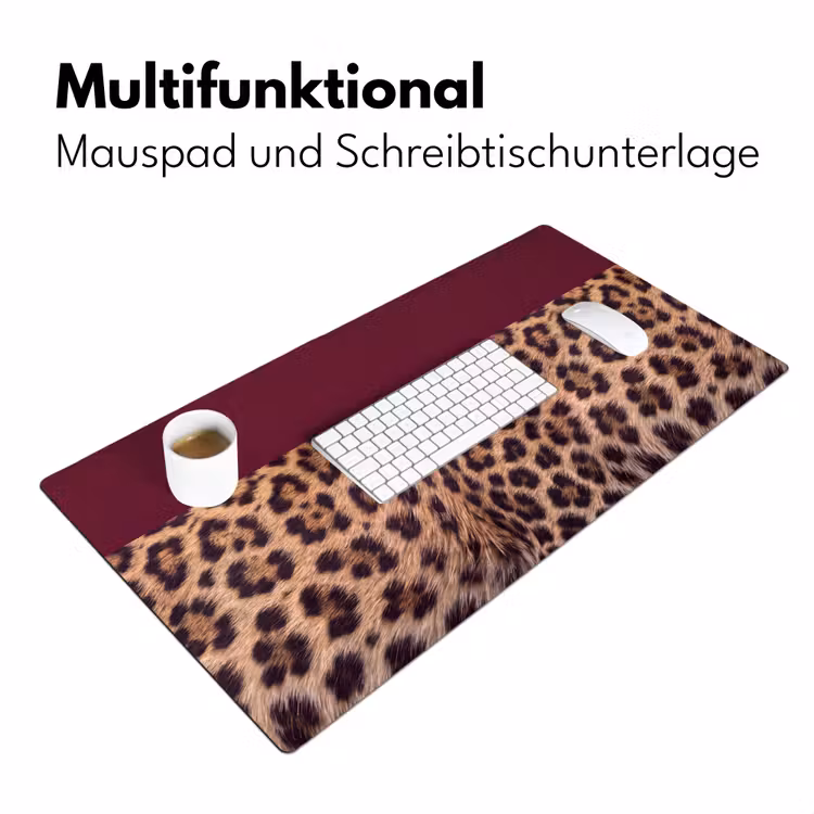 Schreibtischunterlage - Fell – Muster – Bordeaux — 4