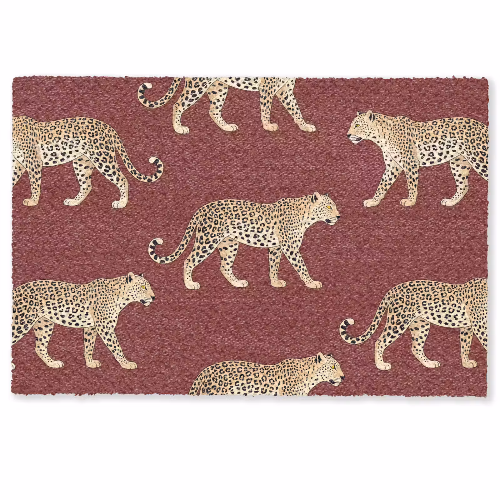 Fußmatte - Katzen – Muster – Rot — 1