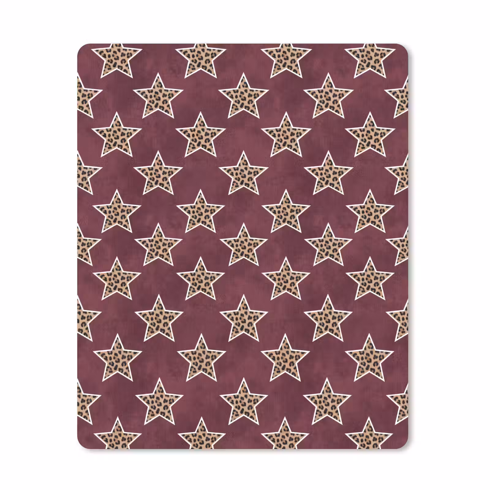Mauspad - Sterne – Leopardenmuster – Rot — 1