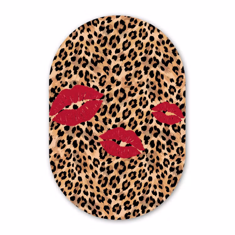 Forexbild Oval - Kussabdruck – Tiermuster – Rot — 1