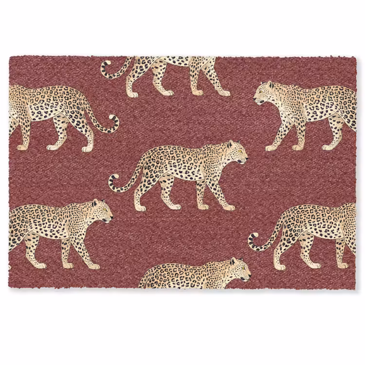 Fußmatte - Katzen – Muster – Rot — 1