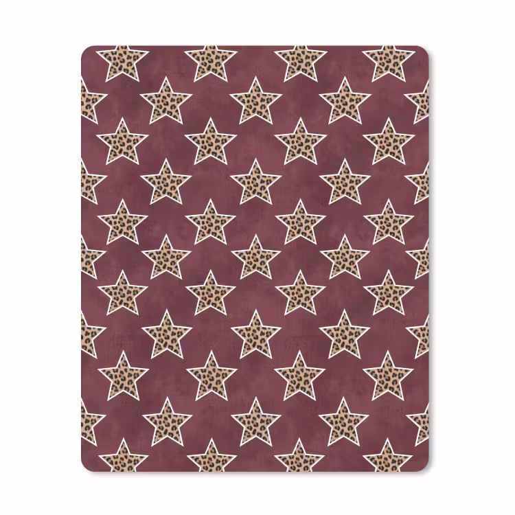 Mauspad - Sterne – Leopardenmuster – Rot — 1