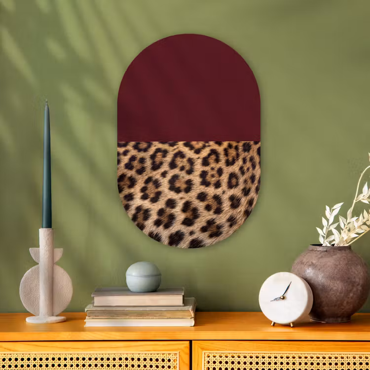 Forexbild Oval - Fell – Muster – Bordeaux — 3