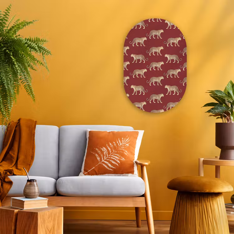 Forexbild Oval - Katzen – Muster – Rot — 2