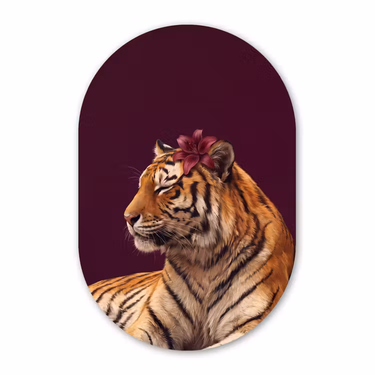 Forexbild Oval - Tiger – Blume – Tiere — 1