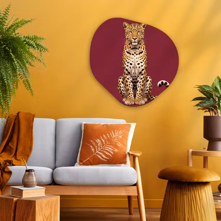 Glasbild Organische Form - Katze – Tiere – Rot — 3