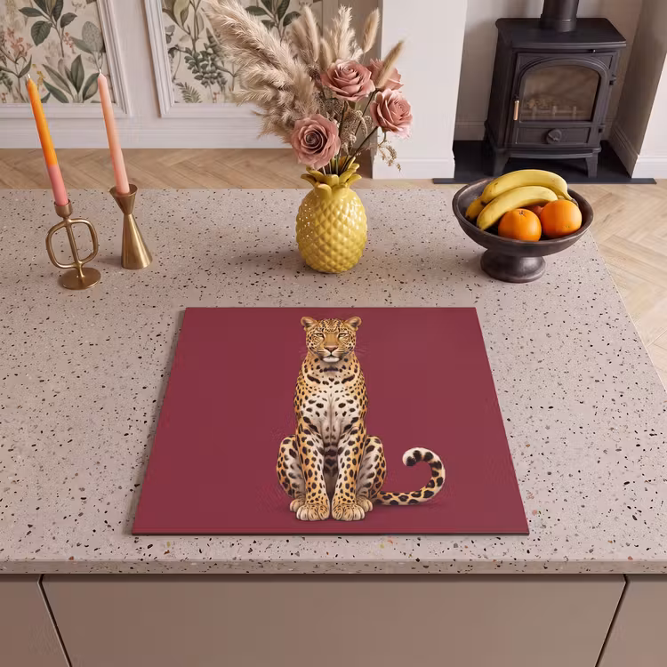 Herdabdeckplatte - Katze – Tiere – Rot — 2