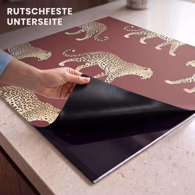 Herdabdeckplatte - Katzen – Muster – Rot — 9