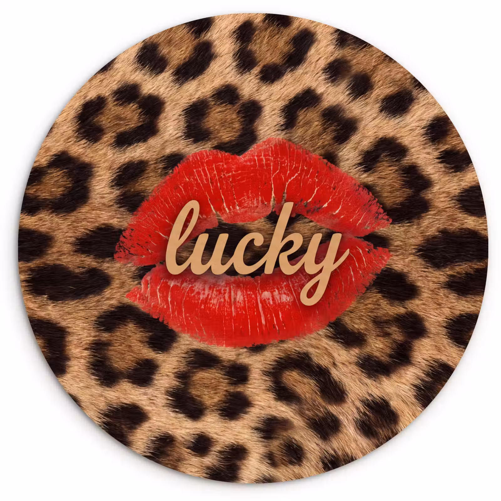Forexbild Rund - Tiermuster – Lippen – Rot — 1