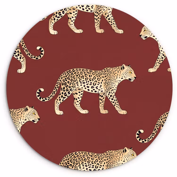 Forexbild Rund - Katzen – Muster – Rot — 1