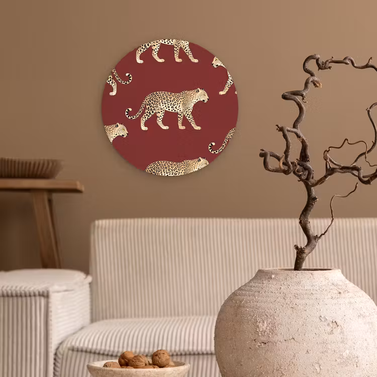 Forexbild Rund - Katzen – Muster – Rot — 2