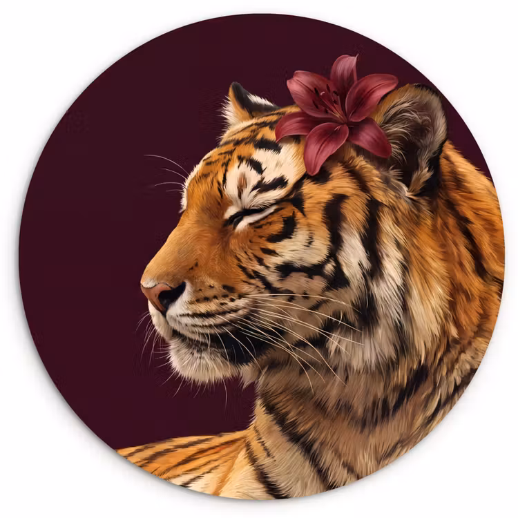 Forexbild Rund - Tiger – Blume – Tiere — 1