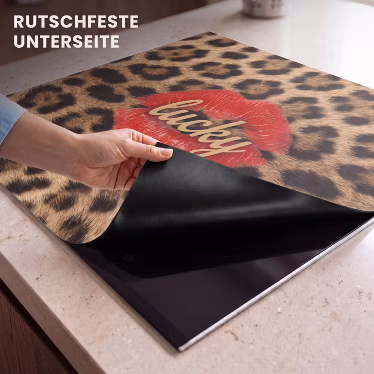 Herdabdeckplatte - Tiermuster – Lippen – Rot — 9