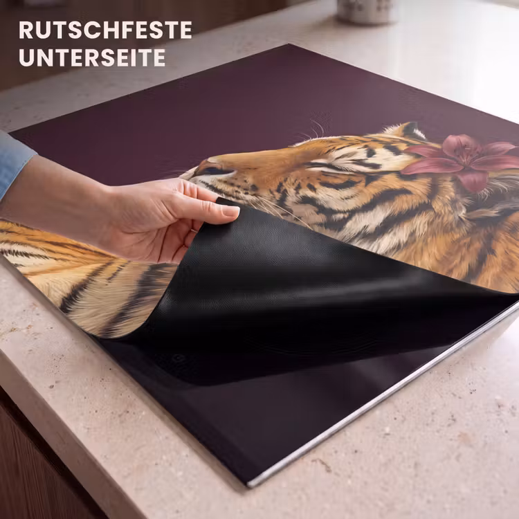 Herdabdeckplatte - Tiger – Blume – Tiere — 9