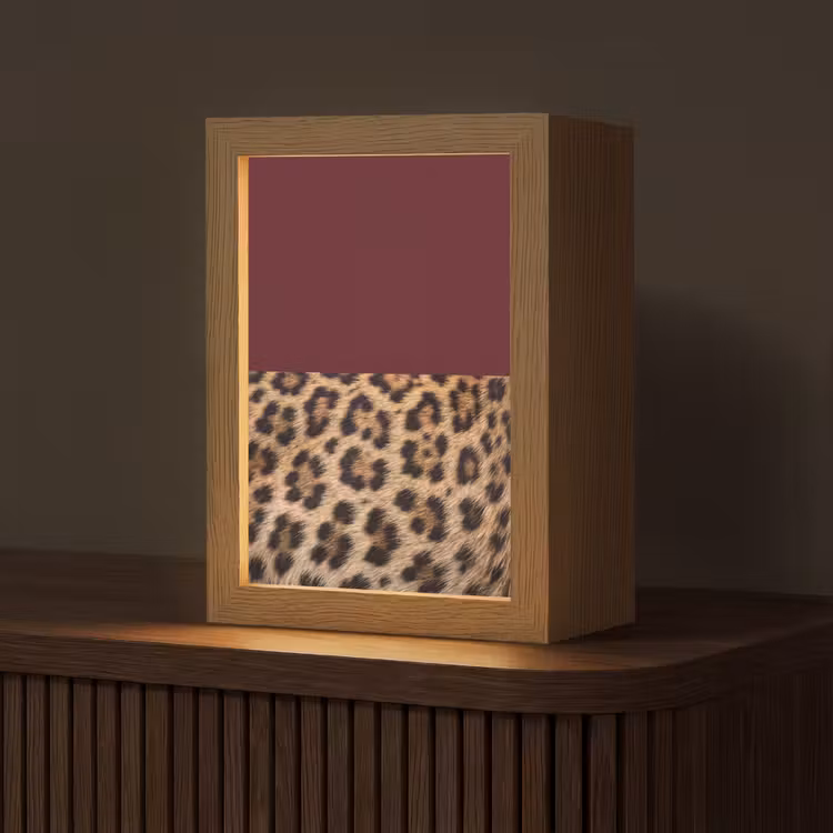 Personalisierte Lightbox - Fell – Muster – Bordeaux — 1