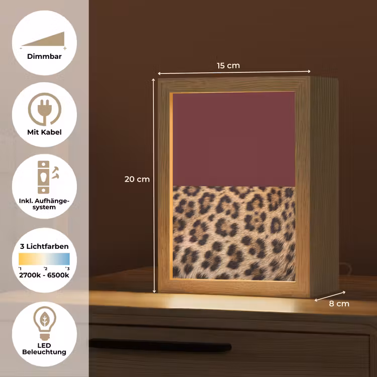 Personalisierte Lightbox - Fell – Muster – Bordeaux — 6
