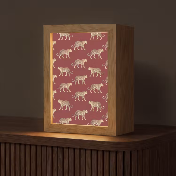Personalisierte Lightbox - Katzen – Muster – Rot — 1