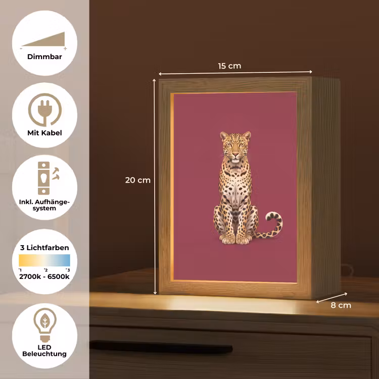 Personalisierte Lightbox - Katze – Tiere – Rot — 6