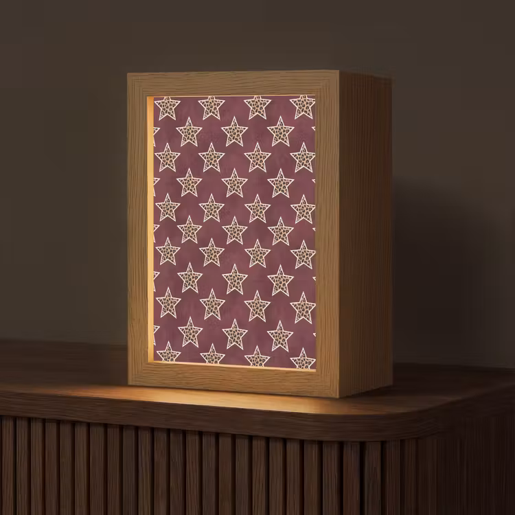 Personalisierte Lightbox - Sterne – Leopardenmuster – Rot — 1