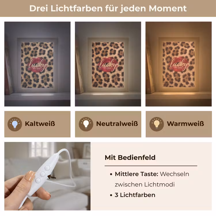 Personalisierte Lightbox - Tiermuster – Lippen – Rot — 7