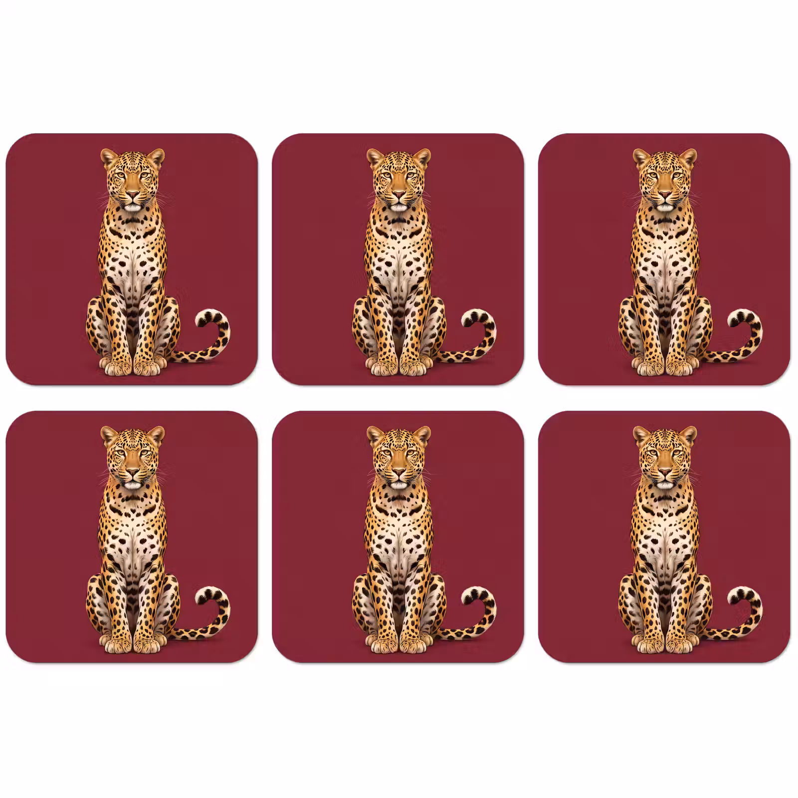 Untersetzer - Katze – Tiere – Rot — 1