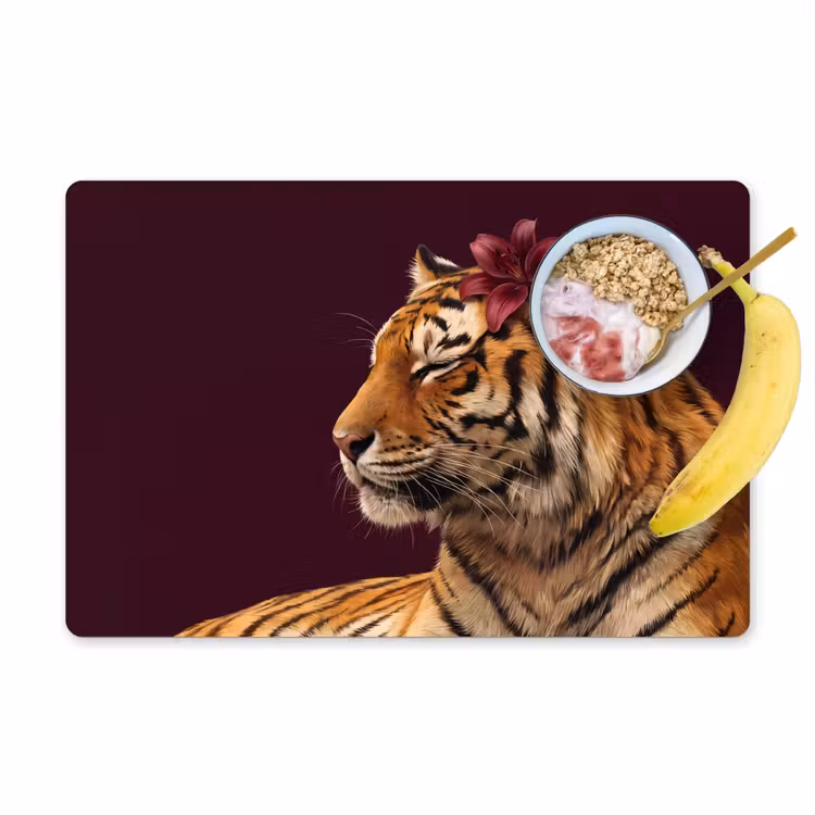 Tischset - 6 Stück - Tiger – Blume – Tiere — 1