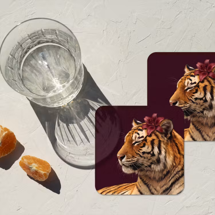Untersetzer​ - Tiger – Blume – Tiere — 2